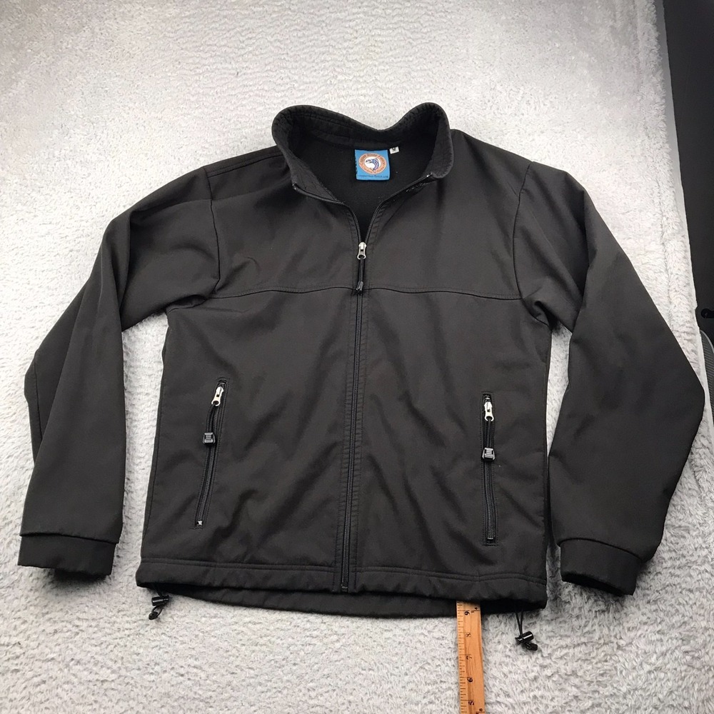 Copper River Fleece Tundra Jacket Mens M Black Plain Softshell Full Zip Alaska